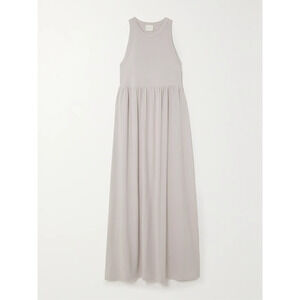 Ninety Percent Gathered Organic Cotton Gray Maxi Dress Size XS